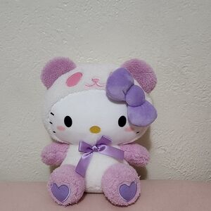 11" Sanrio Hello Kitty Lavendar Purple Panda Costume Plush